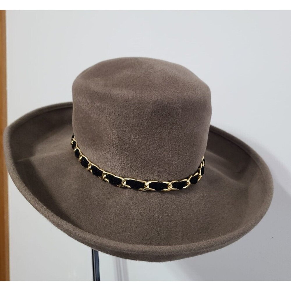 Eric Javits Women's Wide Brim Fedora Hat Gray One Size